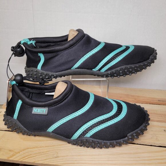 Norty Footwear Water/Beach Shoes Black & Teal - Size Ladies 7 NWT - Picture 4 of 6